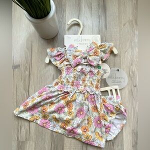 Milkberry Bamboo 3 piece Floral Baby Dress Set